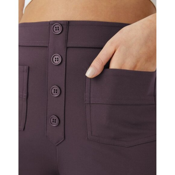 Halara High Waisted Straight Leg Pants Sz Small Womens Purple Button Front Pull - Picture 8 of 10